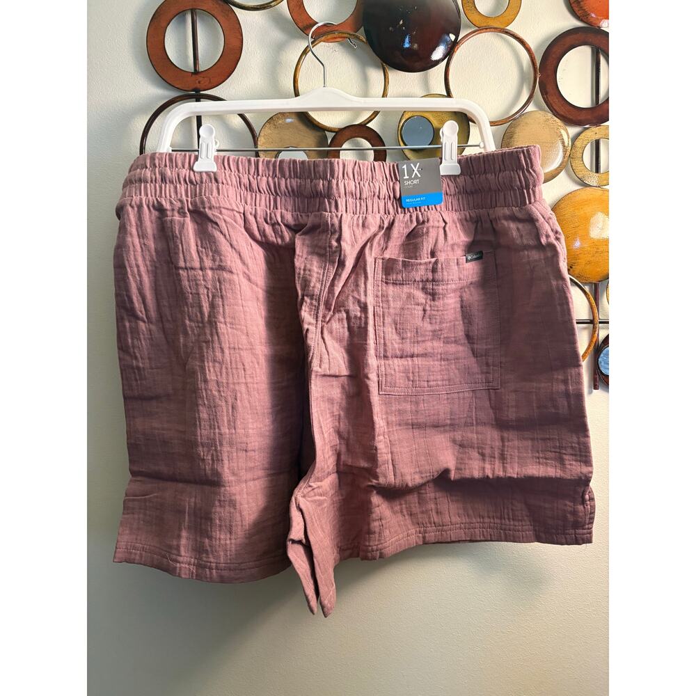 Columbia women’s 1x pink hideaway breezy shorts with pockets 5” inseam
